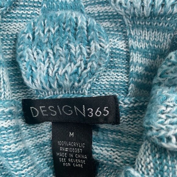 Design 365 Cowl Neck Pullover Sweater Size Medium Blue Aqua Heathered - Picture 6 of 7